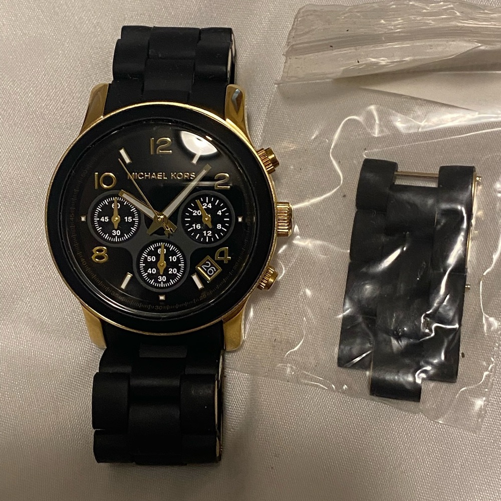 Michael Kors Black and Gold Watch